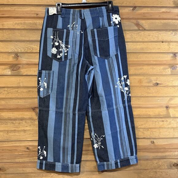 Free People We The Free Cove Crop Pull On Jeans Size Small Button Fly Beach Boho - Picture 10 of 16